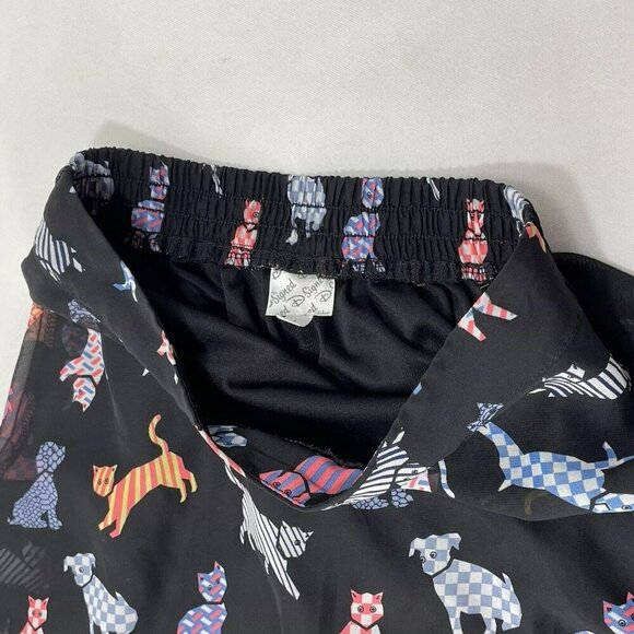 Disney Dsigned Skirt Sheer Cat Dog Lagenlook Girl Junior Size L W24 Elastic Midi - Picture 10 of 12